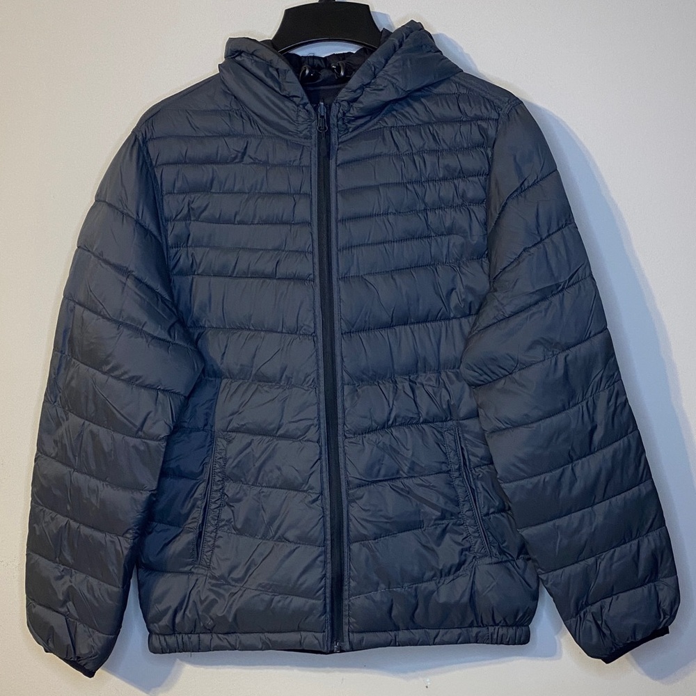 Guess Los Angeles Reversible Dark Gray Puffer Jacket Size M